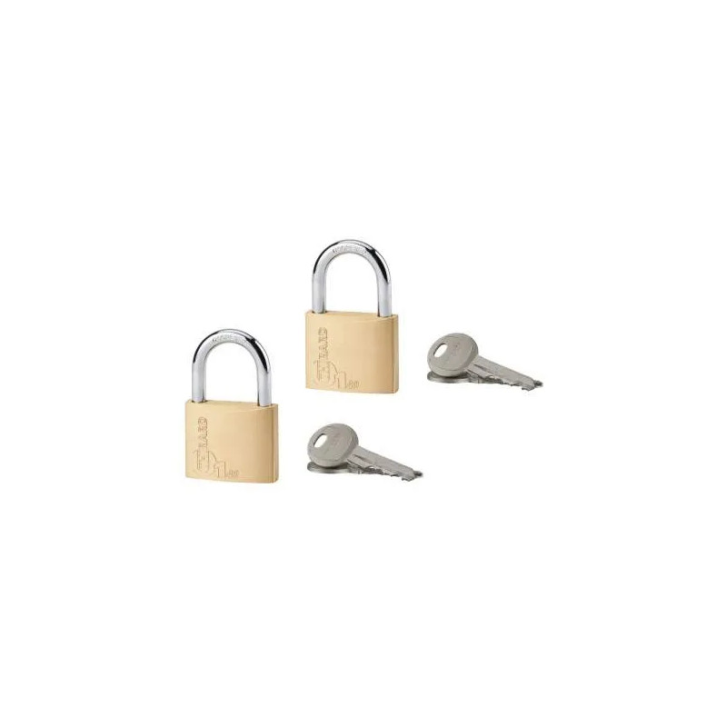 Set of 2 padlocks Type 1, 40mm, steel shackle, 4 keys