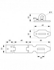 Steel padlock holder, 120mm