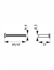 Set of 2 break-off screws with sockets M4x50, nickel-plated