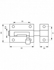 White brass bolt 50mm