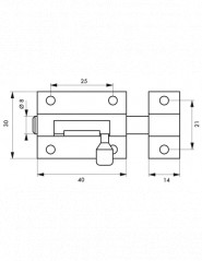 Chrome plated brass bolt 40mm