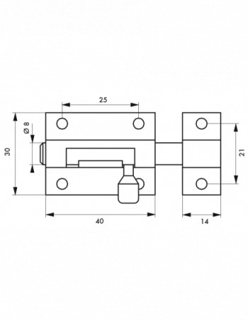 Chrome plated brass bolt 40mm