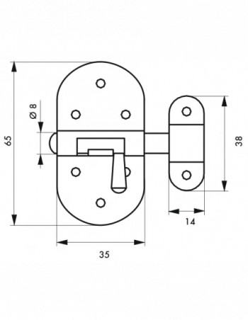 PENE round steel nickel plated bolt, 35mm