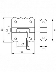 Door Lock, Padlock Bolt 50mm, Bronze