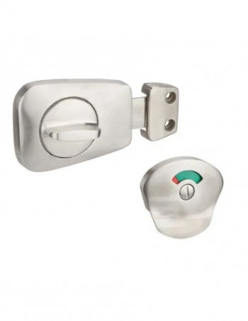 Targette wc avec voyant, inox brossé, pour porte de 40mm