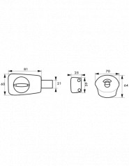 Catenaccio con indicatore, acciaio inossidabile spazzolato, per porta da 40 mm