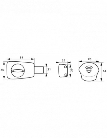 Cerradura de la puerta del inodoro con luz indicadora, acero inoxidable cepillado, para la puerta de 40 mm.