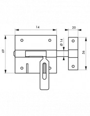 Door lock, pene padlock door, diameter 14mm