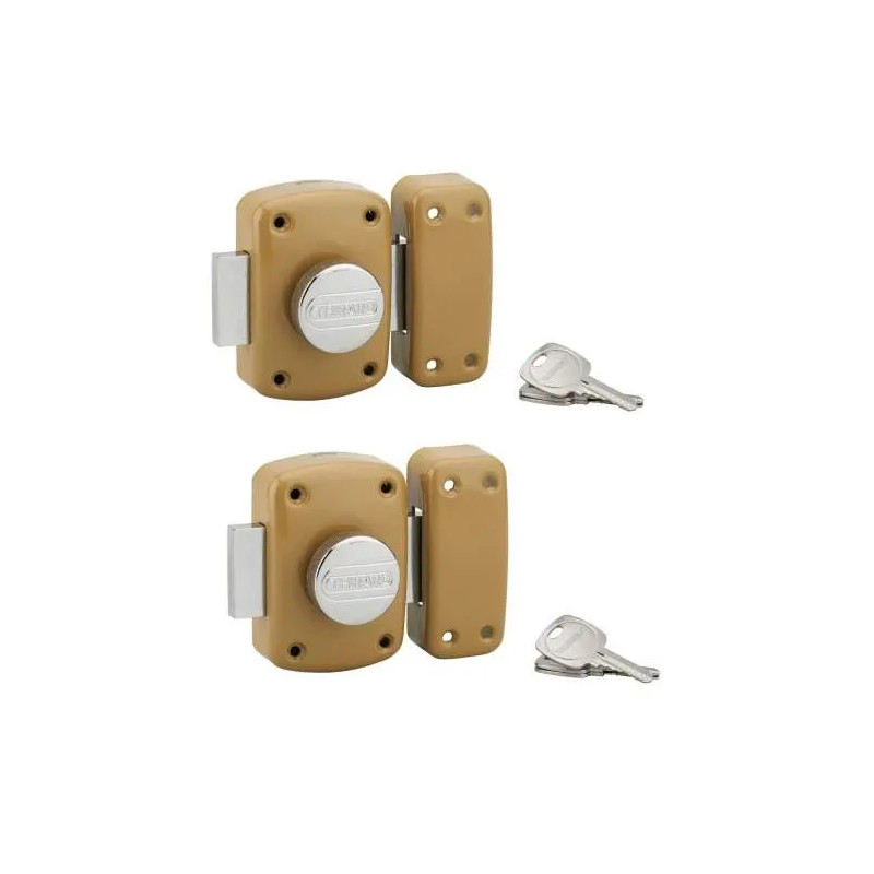 Pack of 2 locks 2310, cylinder 45mm, bronze, 6 keys