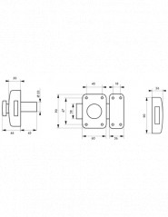 Pack de 2 verrous 2310, cylindre 45 mm, bronze, 6 clés