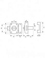 Alouette cylinder lock 35mm, epoxy bronze, 3 keys