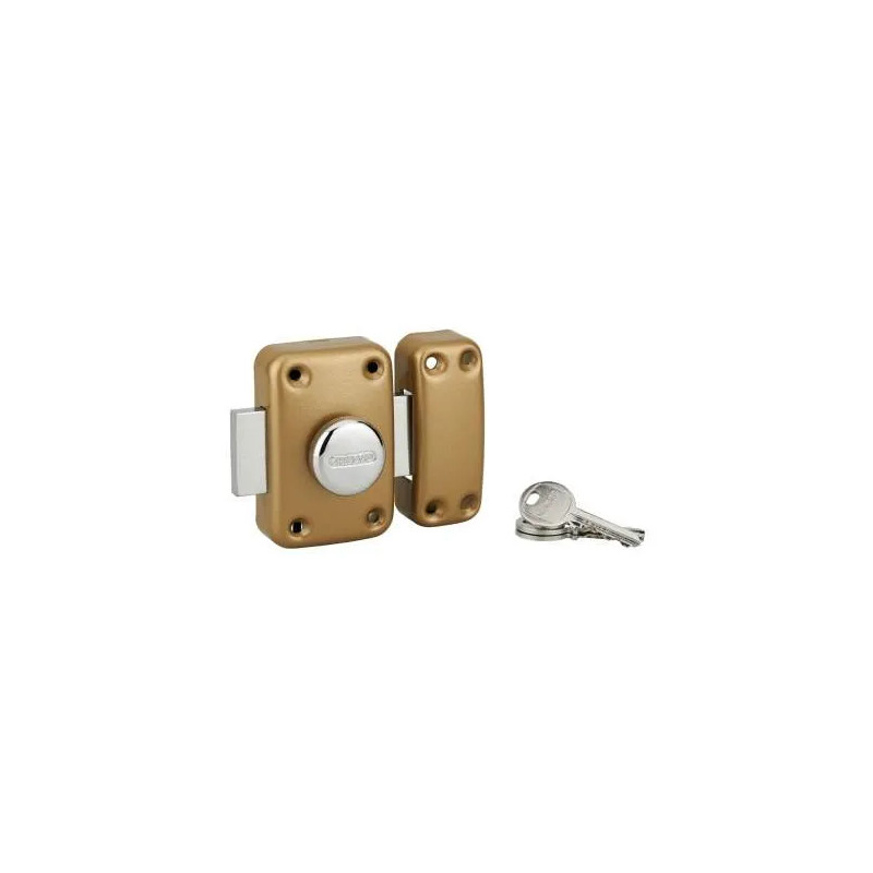 Lock APACHE, knob and cylinder, 45mm, gold epoxy, 3 keys