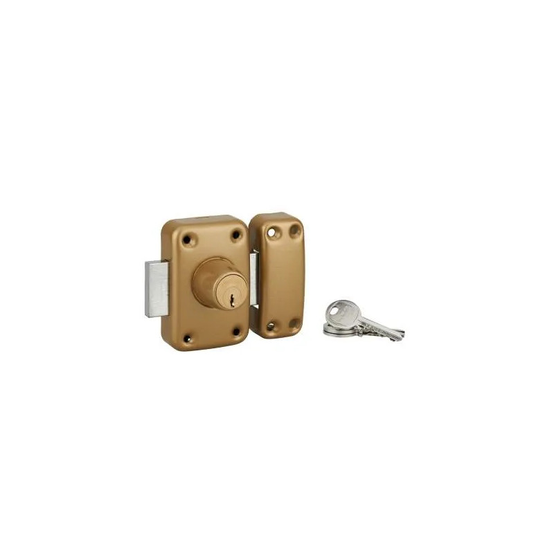 Lock APACHE, double cylinder, 45mm, gold epoxy, 3 keys