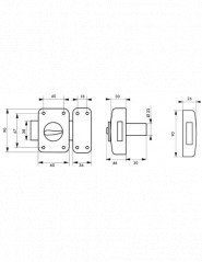 Lock CORVETTE, button cylinder 30mm, epoxy gold, 3 keys