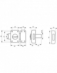 Riegel CORVETTE, Knauf 45mm, goldfarben epoxiert, 3 Schlüssel