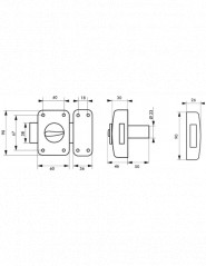 Verrou CORVETTE, bouton cylindre 50 mm, epoxy or, 3 clés