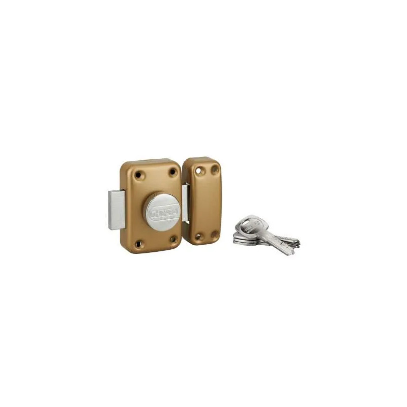 Traffic lock 6 with knob and cylinder 45mm, epoxy gold, 4 keys