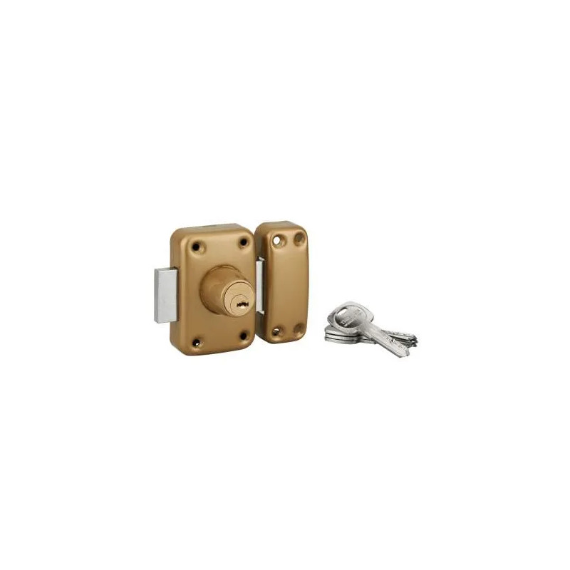 Traffic lock 6 double cylinder 45mm, gold epoxy, 4 keys