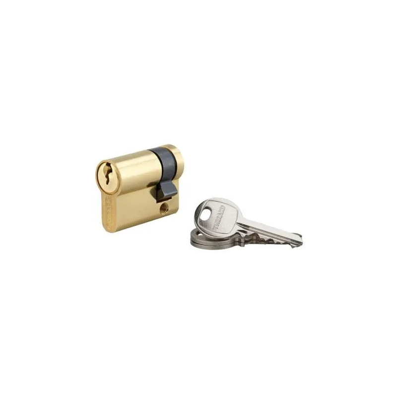 Brass half cylinder, 30x10, 3 keys BB1