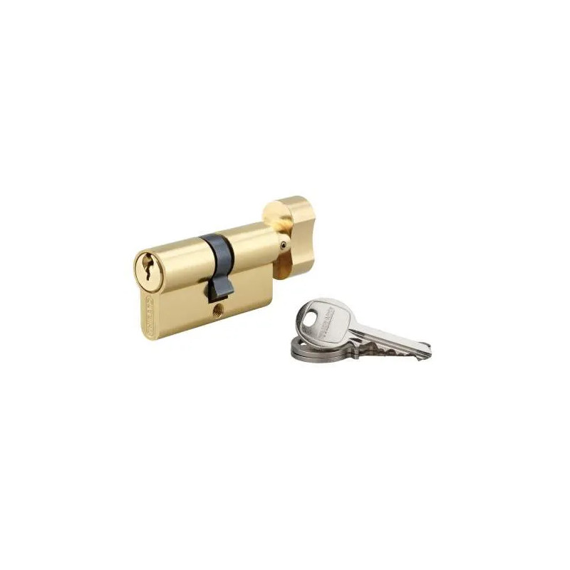 Cylinder PROFILE EUROPEEN with button, brass, 30x30 mm, 3 keys BB1