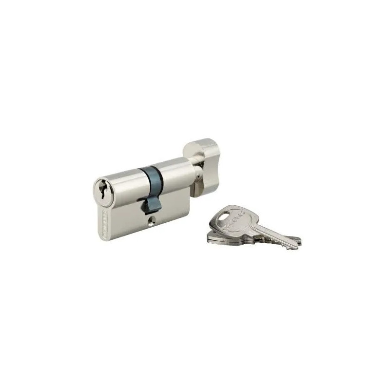 PROFILE STD cylinder with knob, nickel-plated brass, 30x30 mm, 3 keys