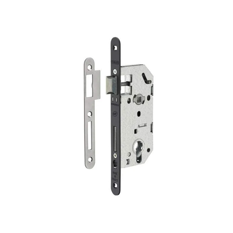 Mortice lock case, 40mm axis, for black cylinder