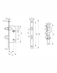 Einsteckschloss, Achse 40mm, mit V/BR-Verschluss, epoxy Bronze