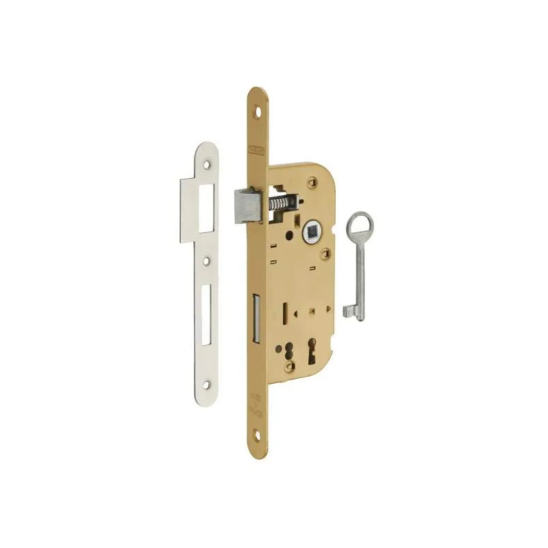 Mortice lock, 40mm shaft, BR latch, bronze, 1 key