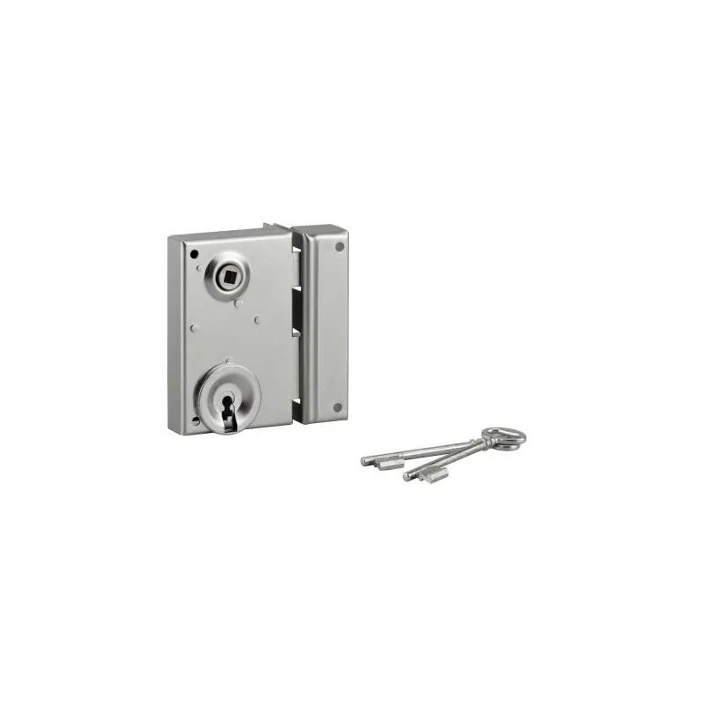 Lock for gate, 1/2 turn deadbolt, zinc plated, 70x110, right