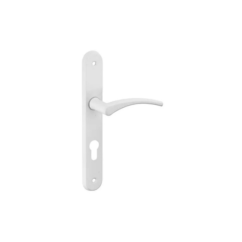 Hebe door handle, white lacquered, E195, with cylindrical hole