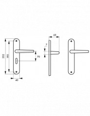 Selen door handle, alu satin nickel, E195, with locking mechanism