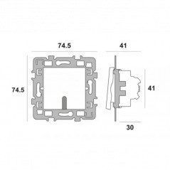 Poussoir 10A, 250V, CASUAL blanc, sans plaque