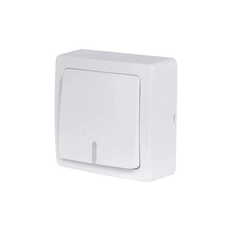 Interruttore a pulsante illuminato da esterno, 10A 250V, serie BLOK