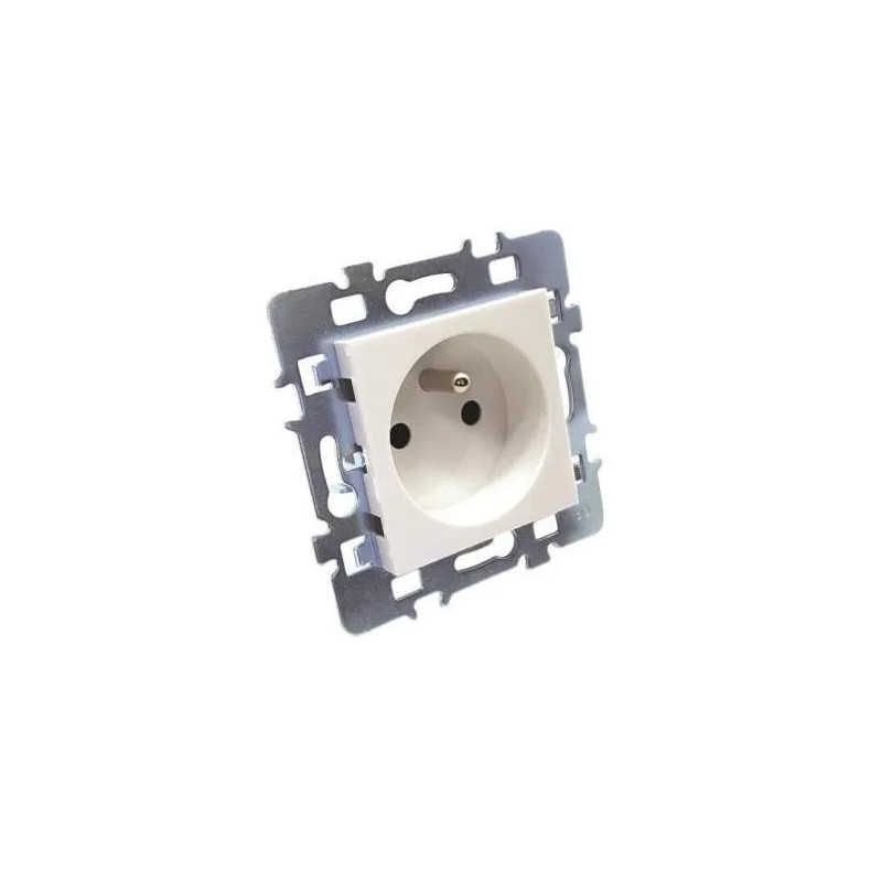 Grounded socket and metal bracket for Casual Glossy White, screw connection