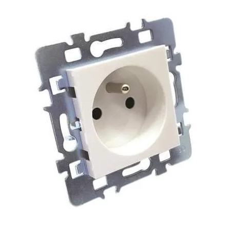 Grounded socket and metal bracket for Casual Glossy White, screw connection