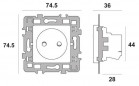 Ungrounded socket with metal bracket for Casual Glossy White