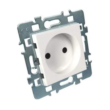 Ungrounded socket with metal bracket for Casual Glossy White