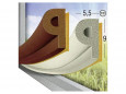 Junta adhesiva de EPDM con perfil P, blanca, 6m x 9mm