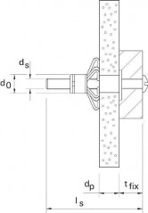 Metalldübel für Hohlkörper HM 4x46 SPP mit Schrauben, 100 Stück