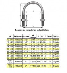 Soporte para tubo de acero 26x34, juego de 10