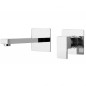 2-hole wall-mounted chrome basin mixer with 19cm spout PLAZA