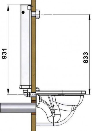 TUBCHASS" 6L verdeckter WC-Tank mit versenktem Knopf für 20 bis 100 mm Trennwände