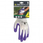 Polyester knitted garden glove, palm coated with latex foam, size 7