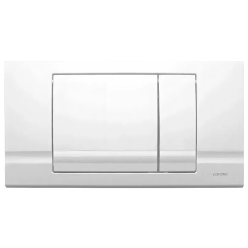 Plaque de commande murale RIVA DUO Schwab WC encastré, double touche blanche