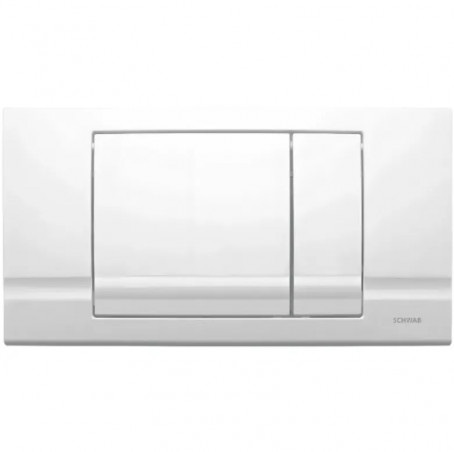 Plaque de commande murale RIVA DUO Schwab WC encastré, double touche blanche