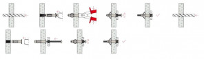 Metal dowel for hollow bodies HM 6x37 S with screw 6x45, 4 pieces