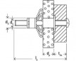 Cheville métallique pour corps creux HM 6x37 S avec vis 6x45, 4 pièces