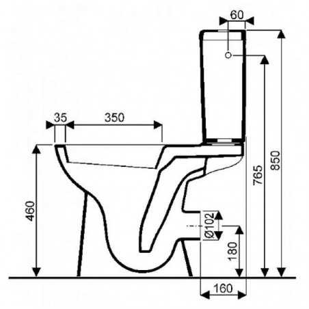  Allia DITO 2 paquete de baño elevado con solapa estándar