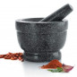 Mortar with pestle, in granite, 16x12