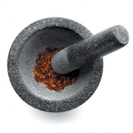 Mortar with pestle, in granite, 16x12